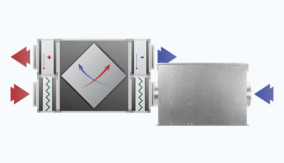 SmogBox - innowacyjny filtr antysmogowy skutecznie filtrujący pyły zawieszone PM1, PM2.5 i PM10, jak również typowe zapachy wchodzące w skład smogu i dymów - Instalacja przed rekuperatorem